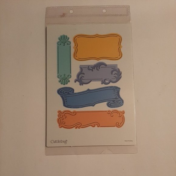 Cuttlebug Fanciful Labels Embossing Folder 5 Variations - Picture 2 of 11